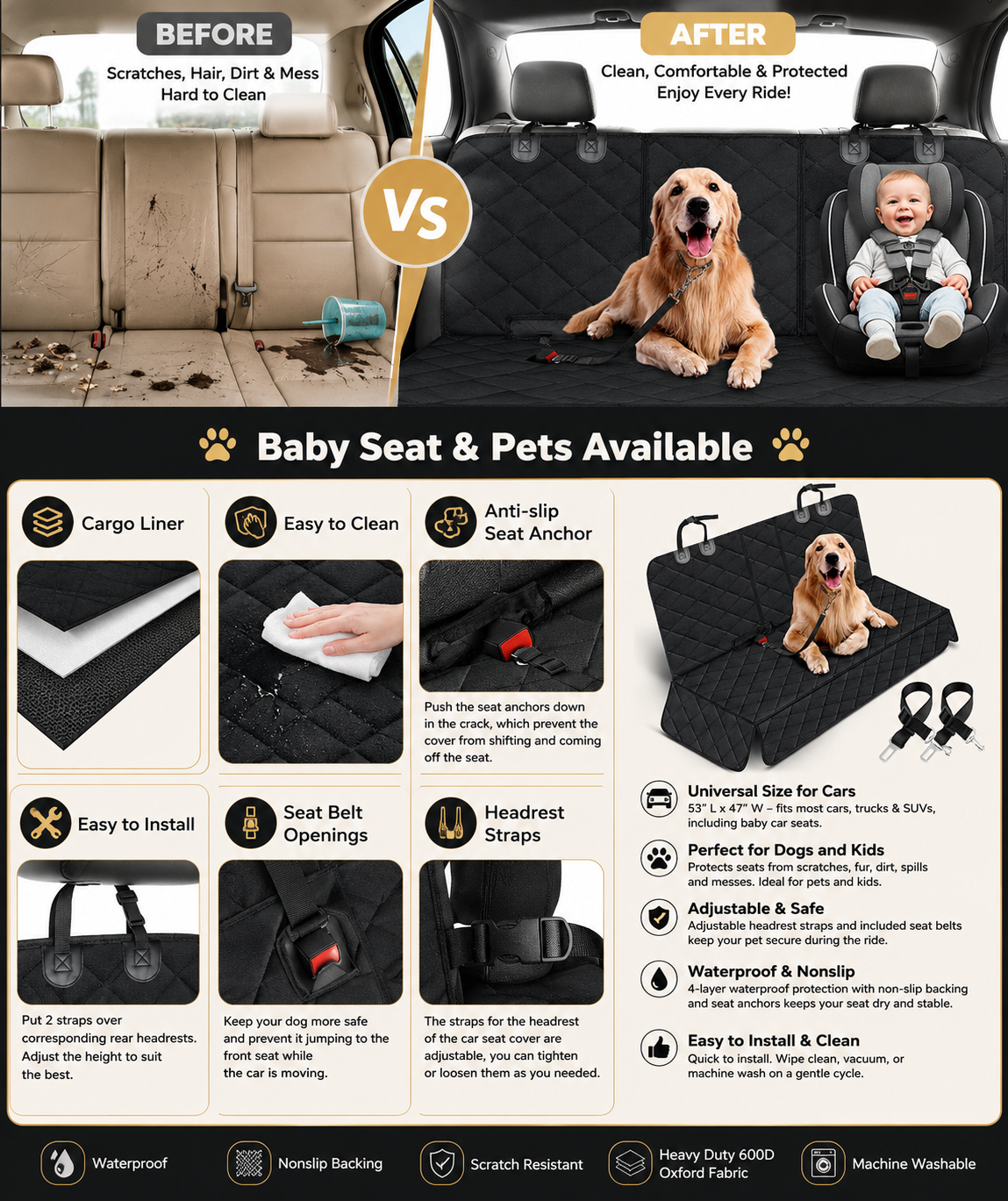 Dog Car Seat Cover